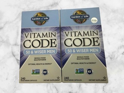 FOR 2 Garden of Life Vitamin Code 50 & Wiser Men Multivitamin 240ct EACH NEW