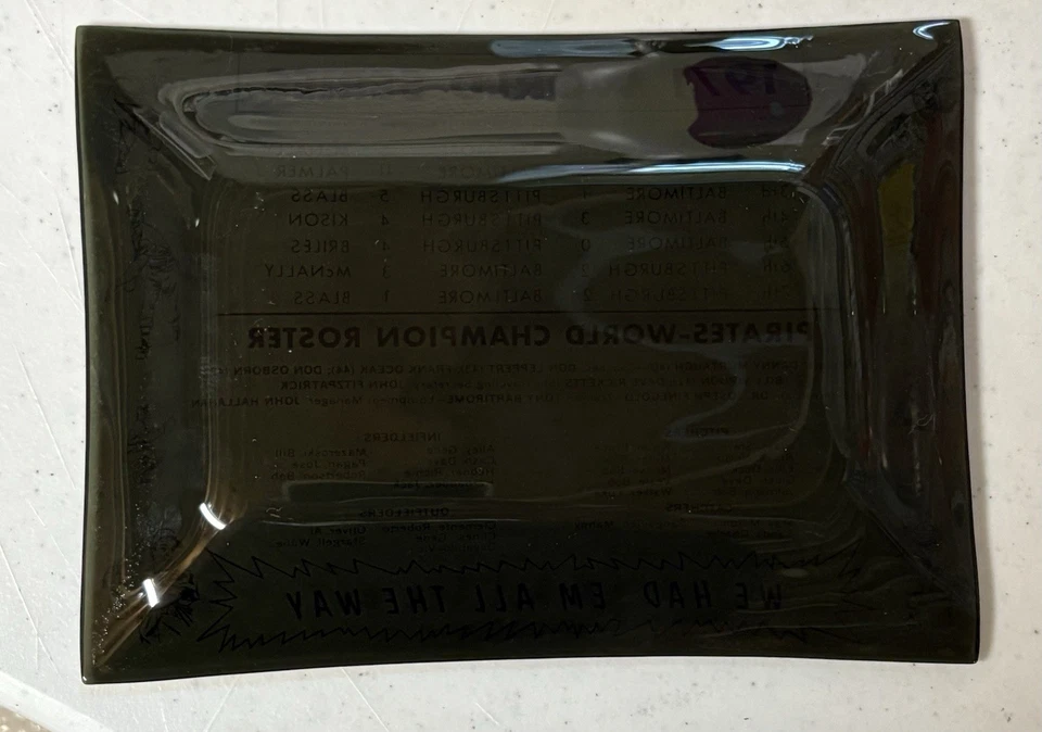 Pittsburgh Pirates 1971 Serie Mundial Campeones - Cenicero de vidrio MLB Foto 2 de 2