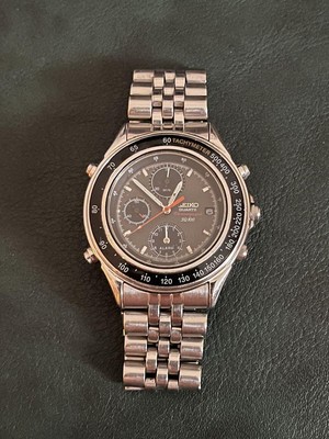 Seiko Chronograph Sq 100 Rare Vintage New Old Stock 1990 Seiko SQ 100 Quartz Chronograph vintage  main image 3