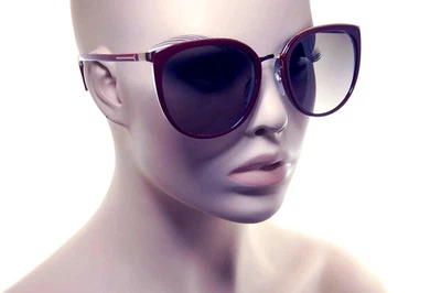 Tom Ford FT0640-K 69K Damen Katzenaugen Sonnenbrille Weinrot Gold Grau Roviex - Bild 1 von 4