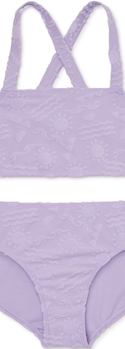 Wonder Nation Girls Terrycloth Cross Back 2Pc Swimsuit Lavender Size L (10-12) - Picture 4 of 7