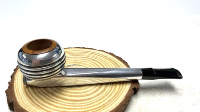 GREENWICH HOUSE - THORO KLEEN Aluminum Pipe,  Metal Outer Bowl, Briar Insert NOS