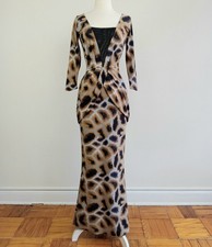 US 4/40 Chiara Boni La Petite Robe Giraffe Long Maxi Pencil Formal-Gown Dress