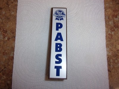 NOS Vintage Pabst Blue Ribbon Beer Wooden Tap Handle, 2 Sided, With Instructions