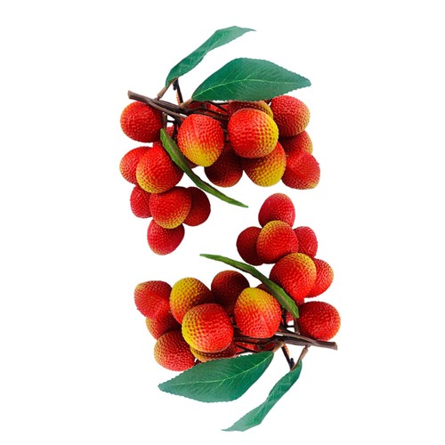 4 Bunches of Artificial Fruit Fake Litchi Model Vivid Artificial Fruit