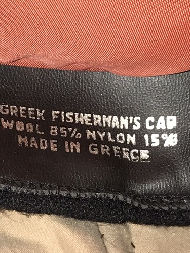 Gorra de Pescadores Griegos Gorra de Capitanes Negra Forrada de Lana Banda Trenzada Hecha en Grecia - Imagen 1 de 8