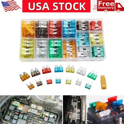 220pcs Car Blade Fuse Assortment Assorted Kit Blade Set Auto Truck Automotive