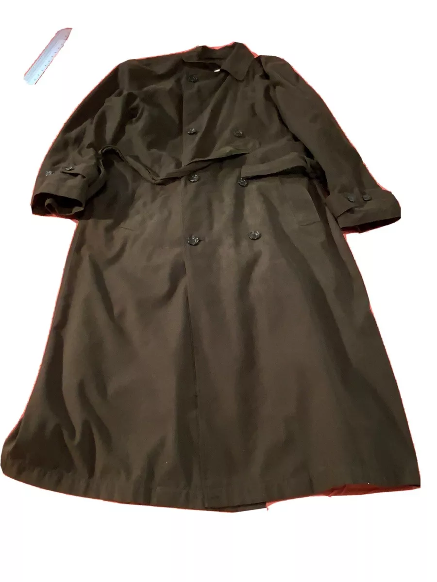 Vintage Bill Blass Trench coat Brown Fur Lined Mens Size 40 Short Overcoat