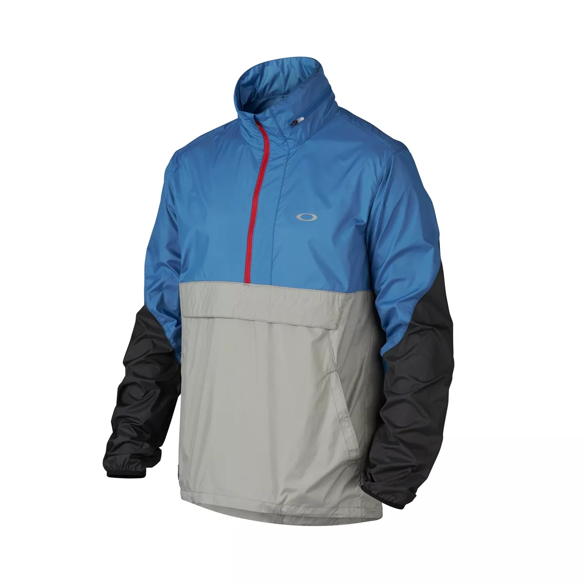 Oakley Men's Century Half Zip Hooded Windbreaker Jacket - Pacific