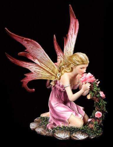 Elfen Figur - Rosanna riecht an Rose - Fee kniend Blume Deko Fantasy - Bild 1 von 8