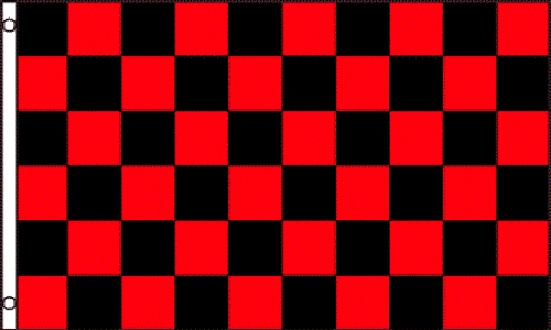 2x3 Kariert Kariert Schwarz Rot Rennflagge 2'x3' Hausfahne Ösen 100D - Bild 1 von 2