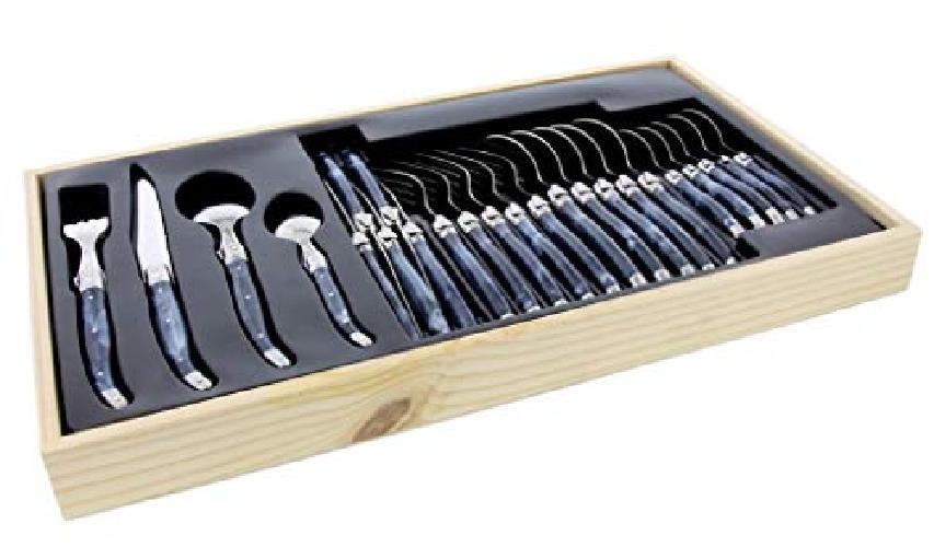 Laguiole 7214BIS - Casalinga 24 pezzi in Acciaio Inossidabile, Blu