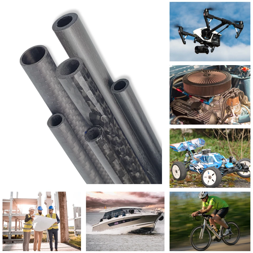 CFK Rundrohr pultrudiert gewickelt glänzend matt Carbon Kohlefaser Rohr, 1 Meter - Bild 4 von 4