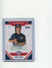 2020 Stars and Stripes 16U Team Signatures Thomas Dilandri Green Ink Auto 3/5