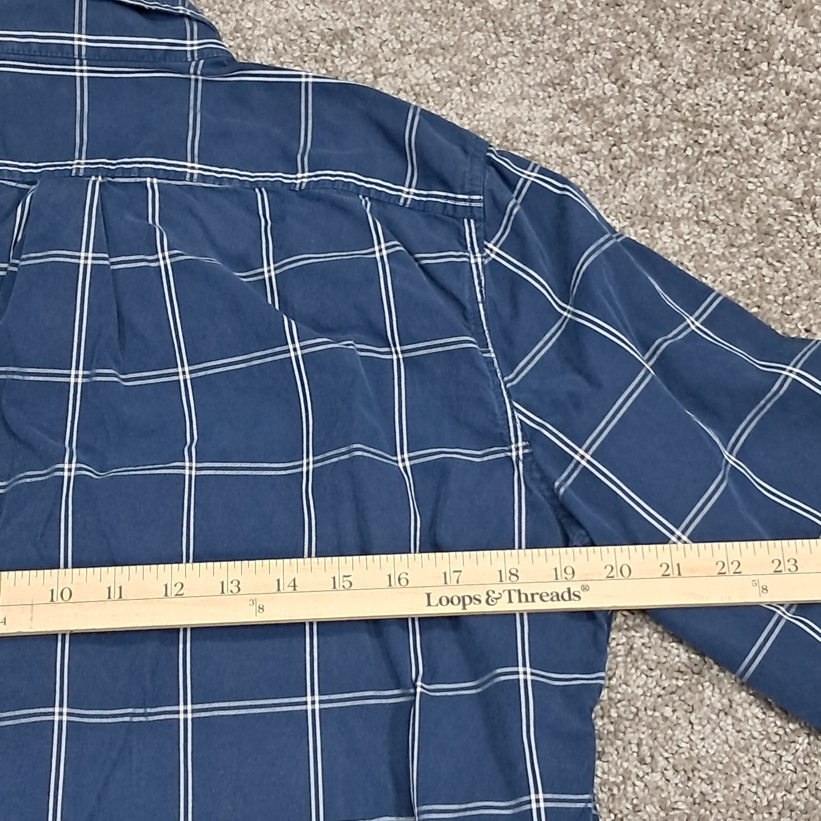 Abercrombie and Fitch Men's Button Up Shirt Long Sleeve Muscle Strip Blue Large