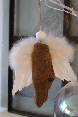 Handarbeit Engel Schutzengel Hängedeko Treibholz 12 cm Weihnachten  Unikat