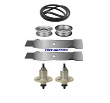  D130 42" Deck Rebuild Kit Spindles Blades Belt Idler for John Deere Mower 