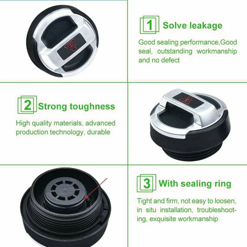 420103485B Coolant & Oil Filler Expansion Tank Cap Lid Set For Audi R8 A3 A4 A6 — 第 2/4 张图片