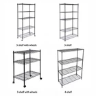 3/4/5-Tier Metal Wire Rack Shelving Unit Kitchen Garage Rack Heavy Duty Storage