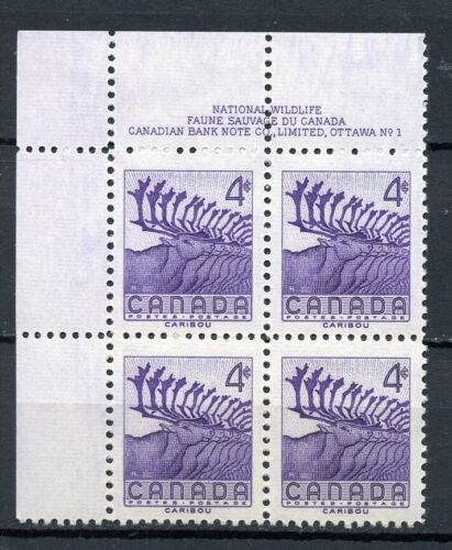 Canada MNH #360 bloc de plaques UL PL1 caribou sauvage 1956 J761 - Photo 1/1