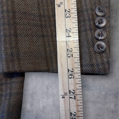 CRICKETEER Vintage Mens Blazer 40L WOOL Plaid Sport Coat Two Button Jacket Suits - Picture 10 of 13