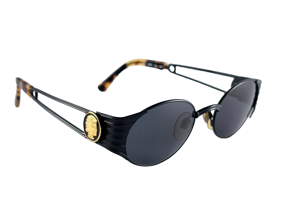 NEW VINTAGE FENDI FS 300 OVAL SLEEK BLACK 1990 ITALY SUNGLASSES | eBay