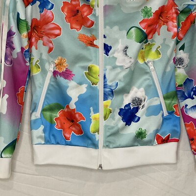 Adidas Floral Blue Red Pink Flowers Track Jacket Girls Adidas Floral Blue Red Pink Flowers Track Jacket Girls