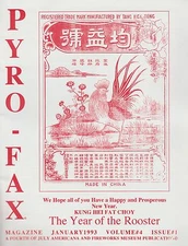 January 1993 Pyro Fax Fireworks Magazine Vol. #4 Issue #1