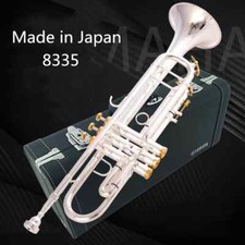 8335 Bb Trumpet B Flat Silver Plated Professional Trumpet with Leather Case