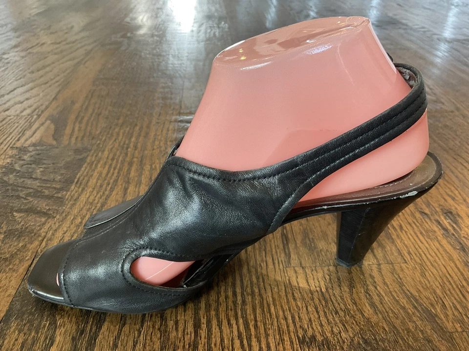 Naturalizer N5 Comfort Wowza Tacones de Cuero Negro Eslinga Trasera Para Mujer EE. UU. Talla 8 W Foto 4 de 4