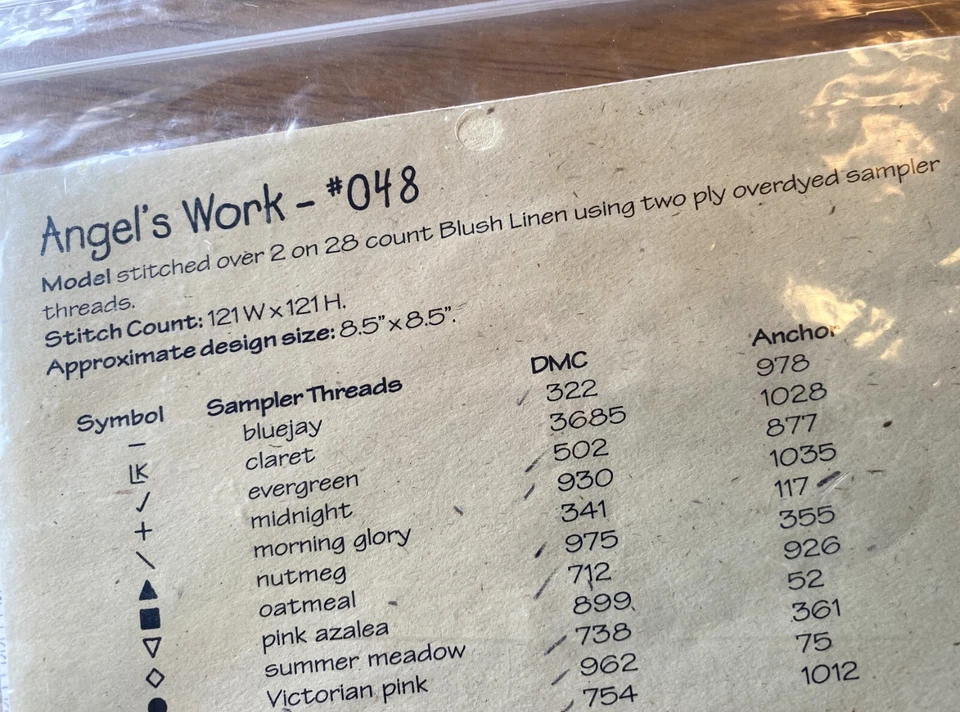 Lizzie Kate ANGEL'S WORK Cross Stitch Pattern #048 - Image 3 of 3