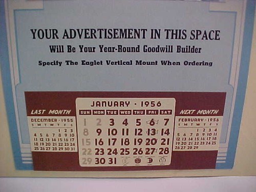 ART CALENDAR SAMPLE DISPLAY FOR 1956 BY THE EAGLE LINE ECONOMICAL EAGLET,GETTIER - Picture 8 of 12