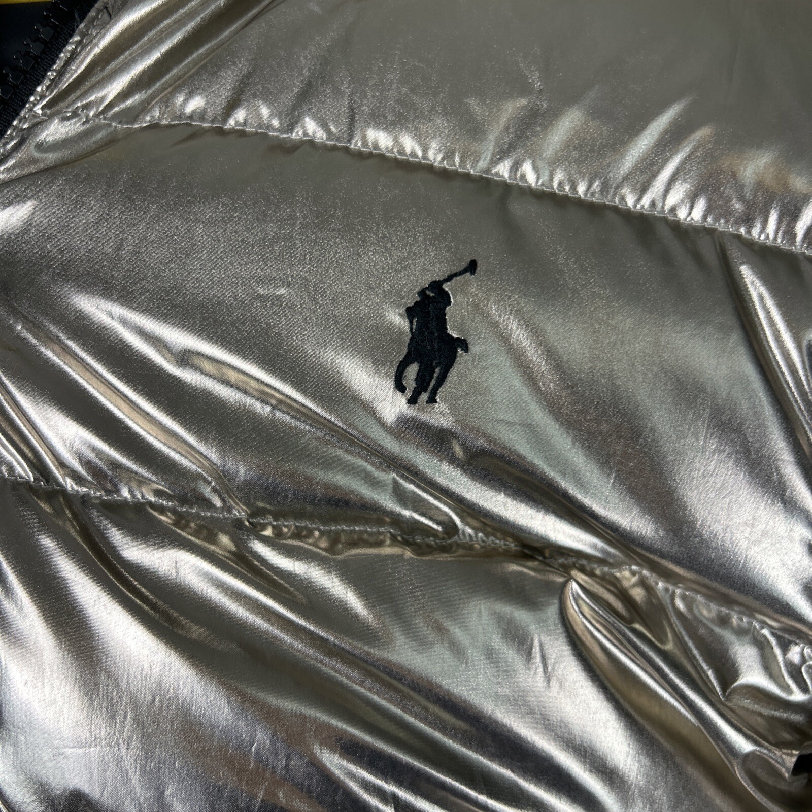 Polo Ralph Lauren Metallic Puffer Down Jacket Duck Feather Big Kids Sz XL 16 image 5