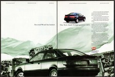 1990 AUDI Coupe Quattro 20V Vintage Original 2 page Print AD Black photo English