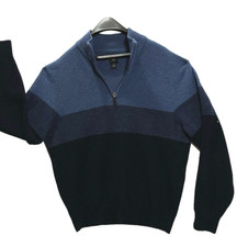 Quality Versatile Classic 1/4 Zip Sweater XL Color Block Blue Gray Navy Dockers