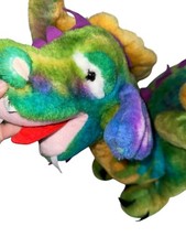 Melissa  Doug LARGE Dragon Multi-colored Plush 24  Body Over 3ft W Tail Dragon