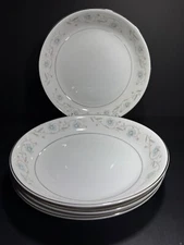 Set Of 4 English Garden Platinum Fine China #1221 Soup Bowls 7-1/2"