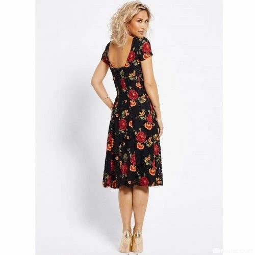 Embroidered Lace Rose Detail Fit u0026amp; Flare Dress Size 8 Midi Myleene Klass  BNWT | eBay