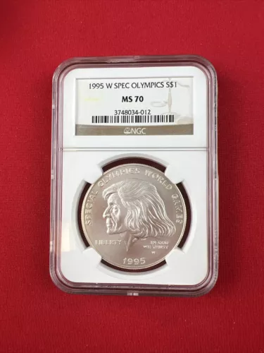 1995 W NGC MS70 $1 Special Olympics Silver Commemorative Coin