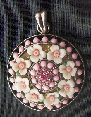 Pendentif Ancien Vintage En Métal Argenté - Bijou D'occasion - Style Rétro