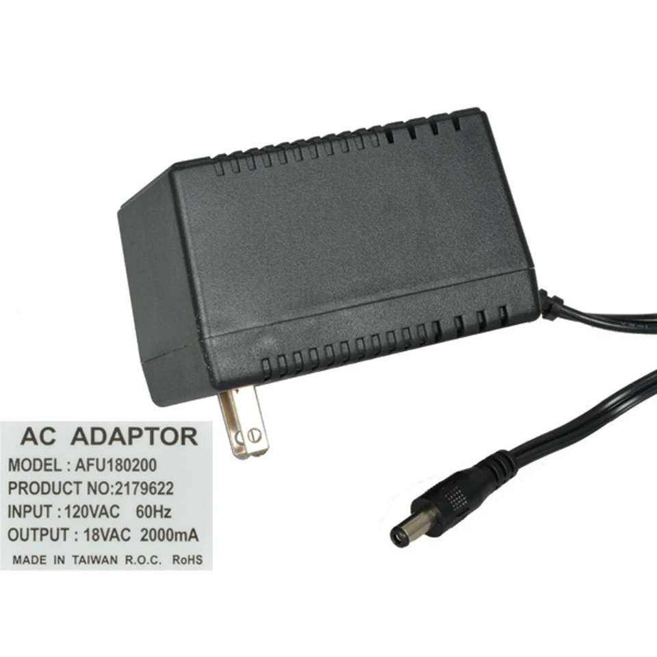 JAMECO RELIAPRO 18VAC 2A AC-to-AC Wall Adapter Power Supply 2.1mm Plug