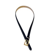 Talbots Womens Belt Brown Genuine Leather Strap Gold Made In Italy