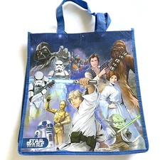 star wars blue reusable tote shopping bag