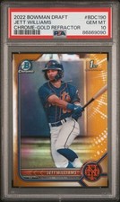 Jett Williams 2022 Bowman Draft Chrome Gold Refractor PSA 10 /50