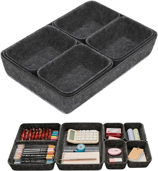 7 StüCk Schubladen Organizer, Stapelbare Aufbewahrungsboxen Aus Filz, Organizer-image