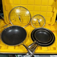 HEXCLAD 6-Piece Nonstick Stainless Steel Frying Pan Set 8", 10" 12" and Wok $600