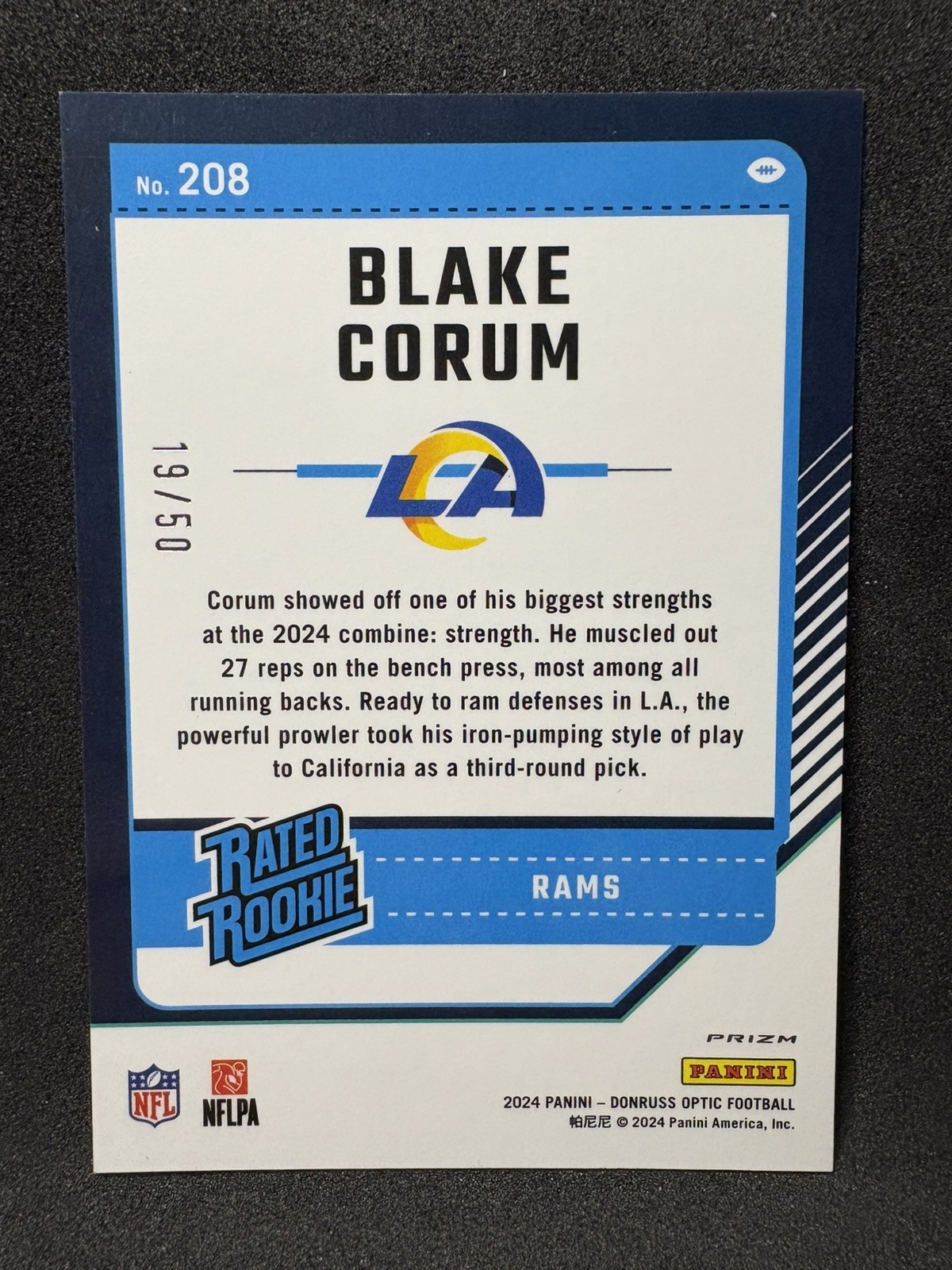 2024 Panini Donruss Optic Green Holo Blake Corum Rookie #208 /50 SP Parallel