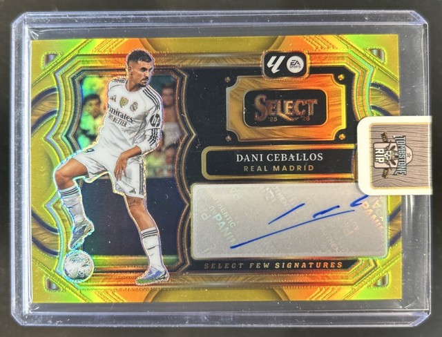 2025-26 Panini Select La Liga Dani Ceballos Few Signatures Gold Prizm Auto #/10