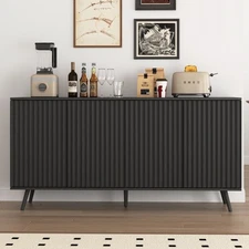 59" Buffet Cabinet with Storage, Kitchen Buffet Sideboard with 4 Doors and Legs