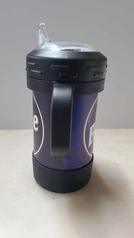 Divertida taza aislada para sorber cerveza azul con aislamiento de 10 oz con estampado UV con temática completa para adultos Foto 4 de 4